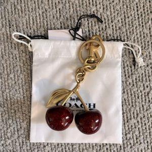 Brand new with tags! Coach cherry charm with gold hardware:)